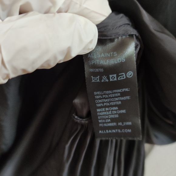 Allsaints All Saints Spitalfields Black Brown Drop Waist Top Dress US 6 - Picture 5 of 9